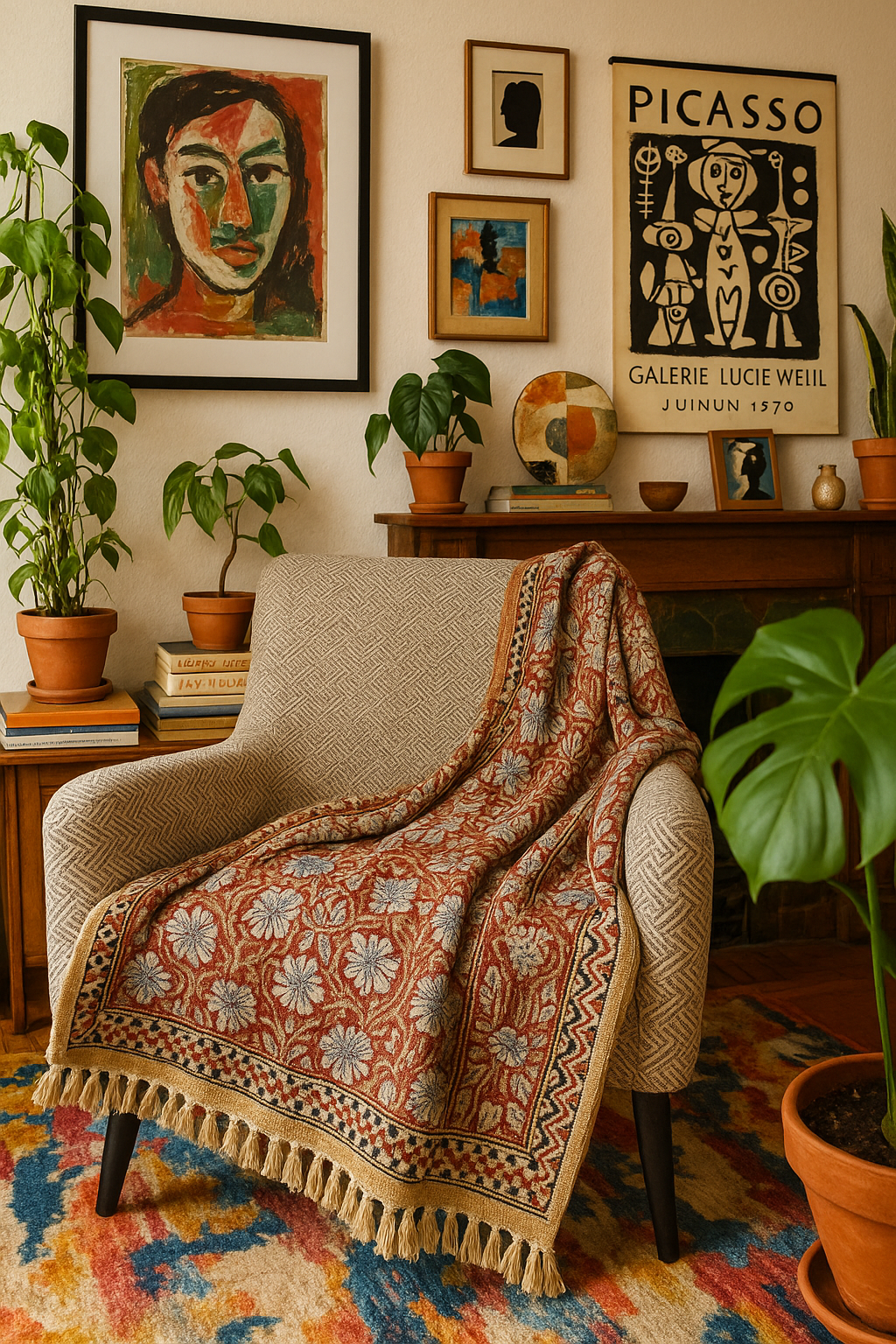 Red brick dust throw blanket