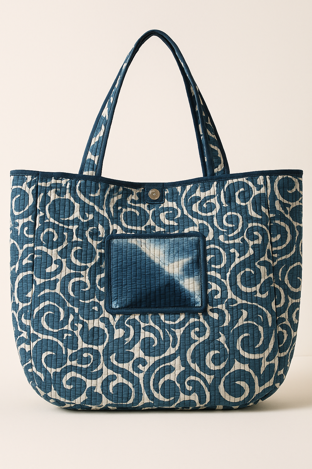 Reversible Blue Multipattern Tote Bag – Indigo Mix