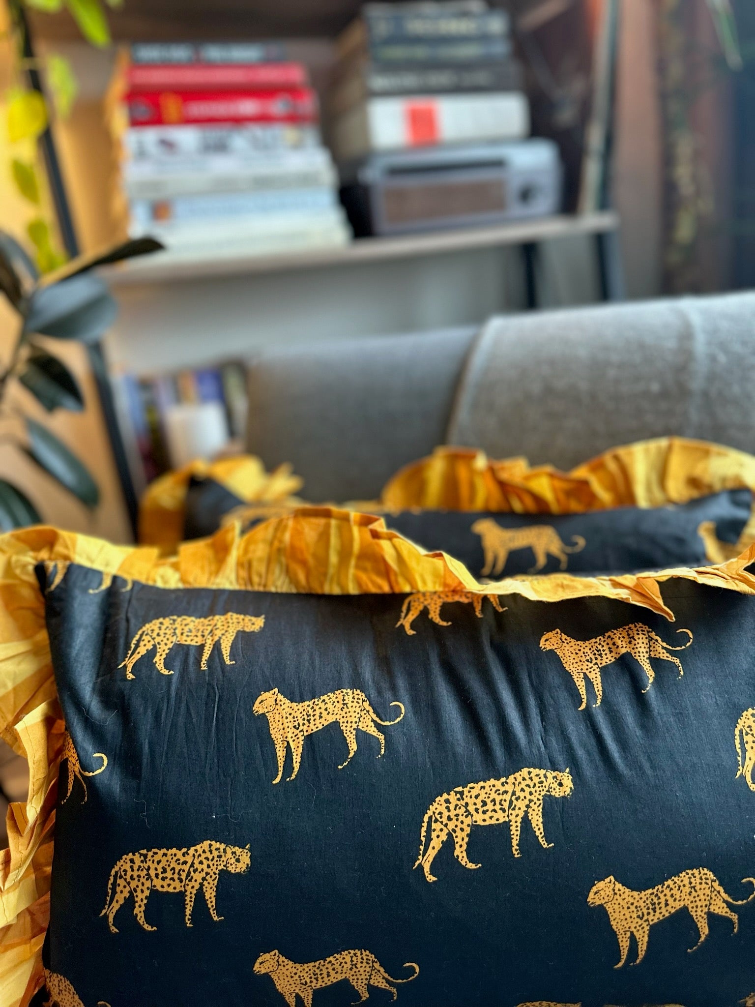Black Leopard Cushion Cover