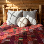 Stone Terracotta Handmade Patola Kantha King Bedspread