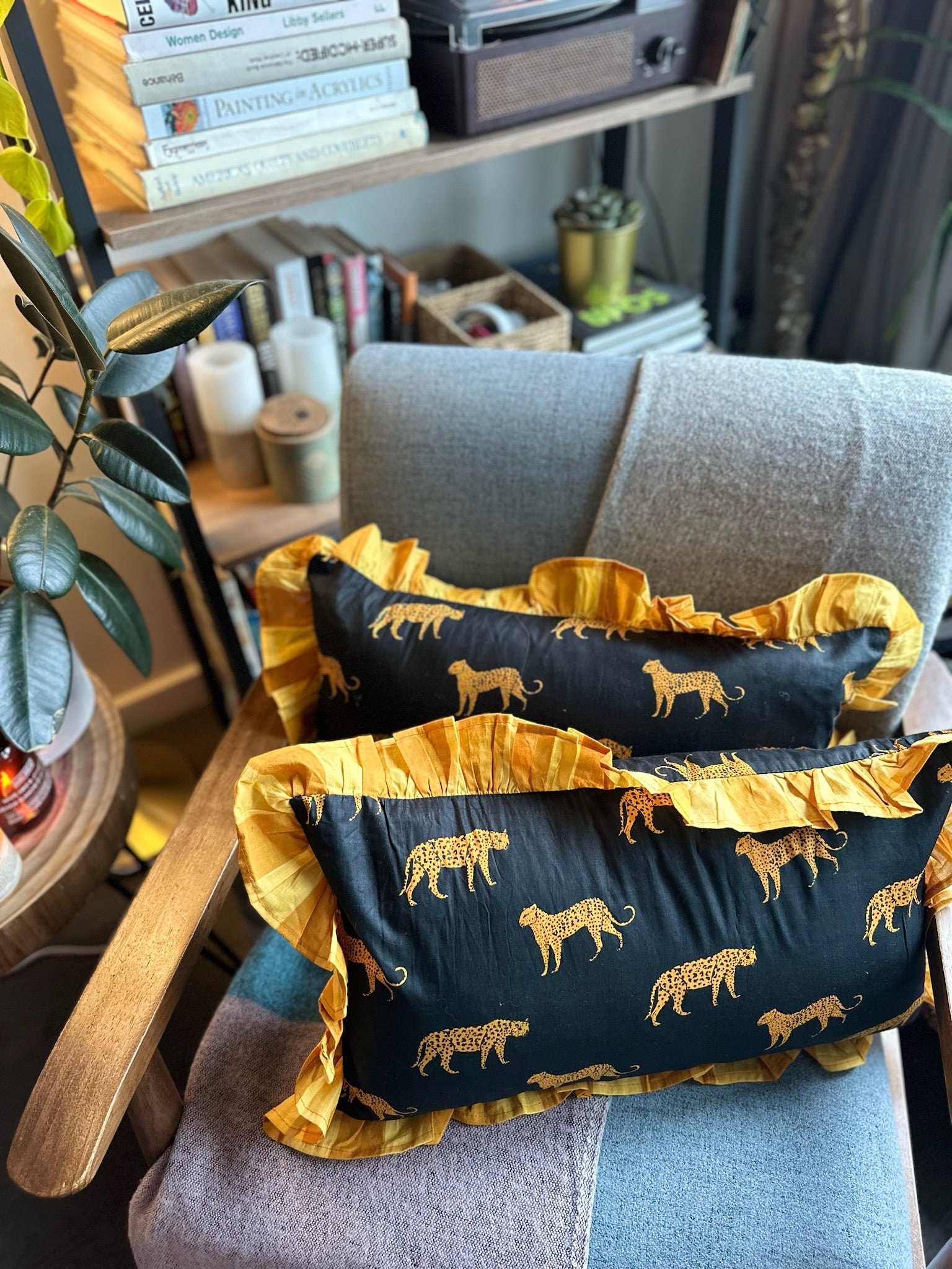 Black Leopard Cushion Cover
