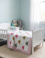 Elephant Dreams - 100% cotton Hand Made Artisnal Baby Quilt