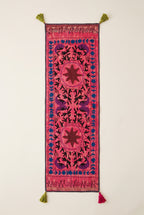 Woodland Bloom Exclusive Hand Embroidered Suzani Kantha Runner