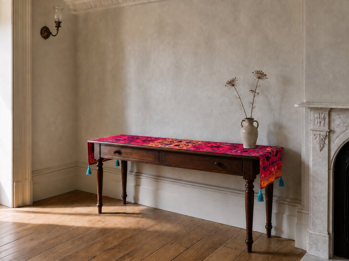 Cedar Garden Exclusive Hand Embroidered Suzani Kantha Runner