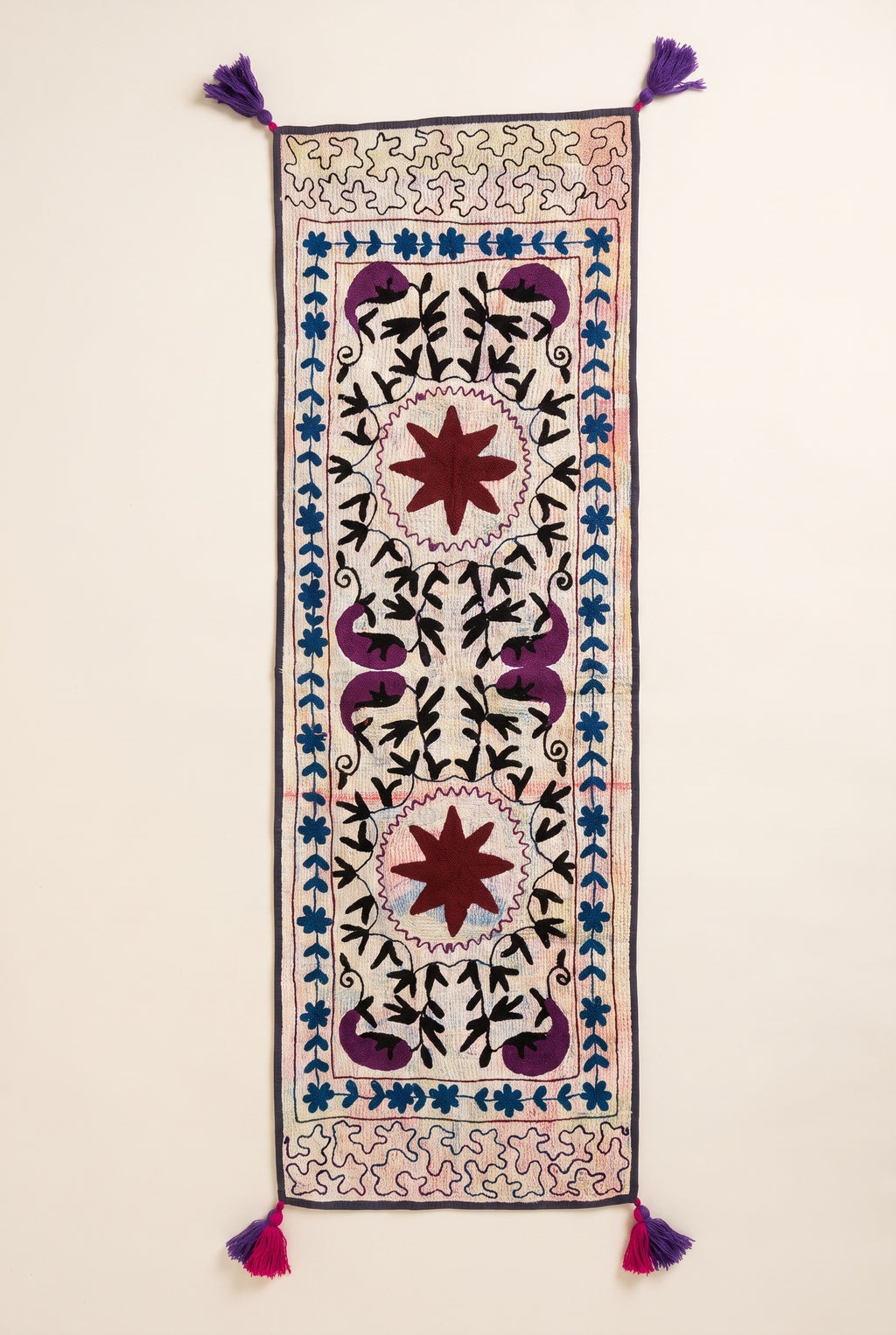 Lakehouse Meadow Exclusive Hand Embroidered Suzani Kantha Runner