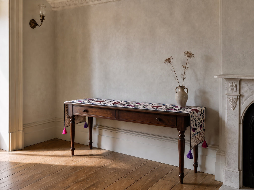 Lakehouse Meadow Exclusive Hand Embroidered Suzani Kantha Runner