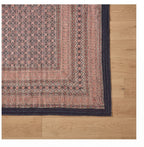 Serene Mist Handmade Ajrakh Queen Bedspread
