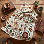 Winding Willow Hand-Embroidered Cotton Suzani Throw