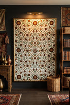 Winding Willow Hand-Embroidered Cotton Suzani Throw