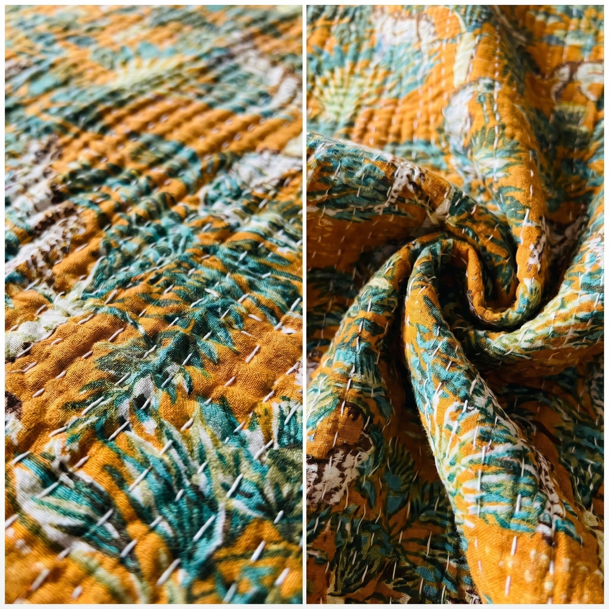 Loom Mist Cotton Reversible Kantha Throw