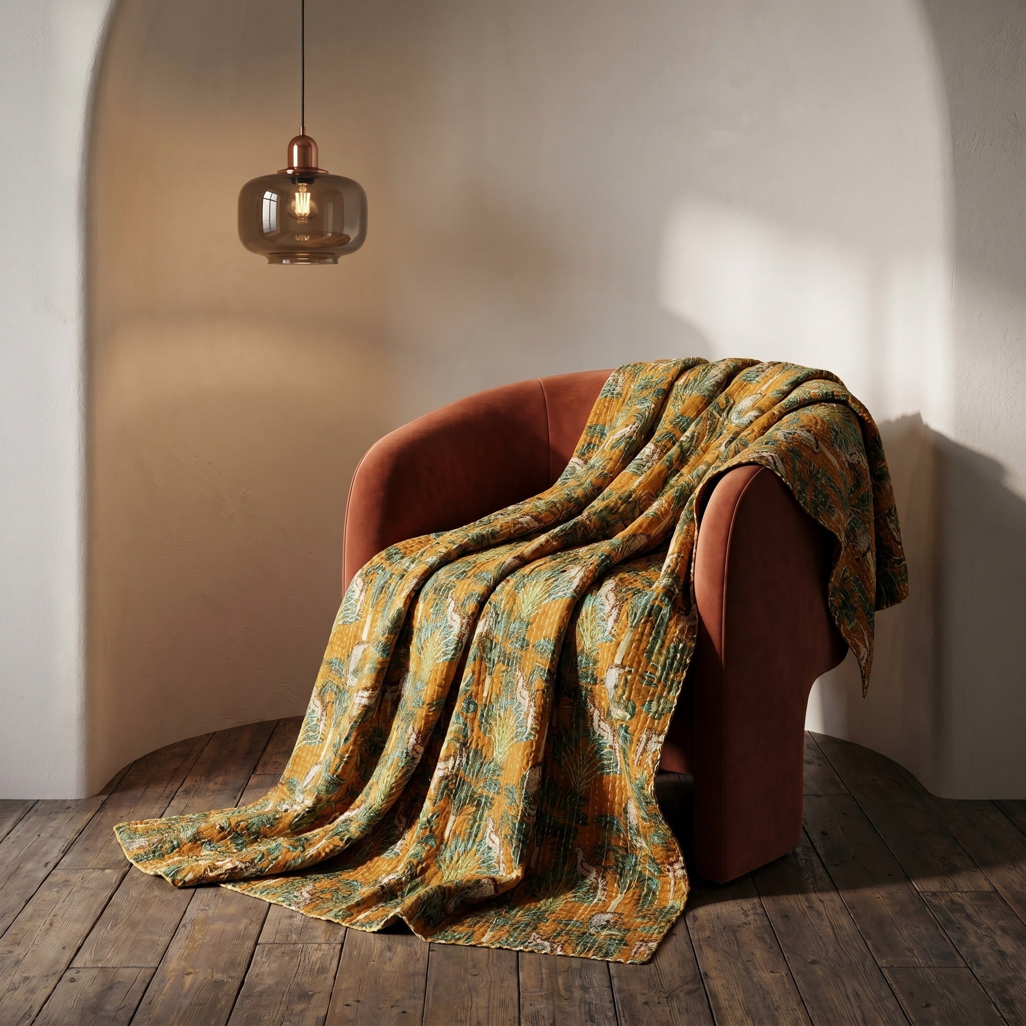 Loom Mist Cotton Reversible Kantha Throw