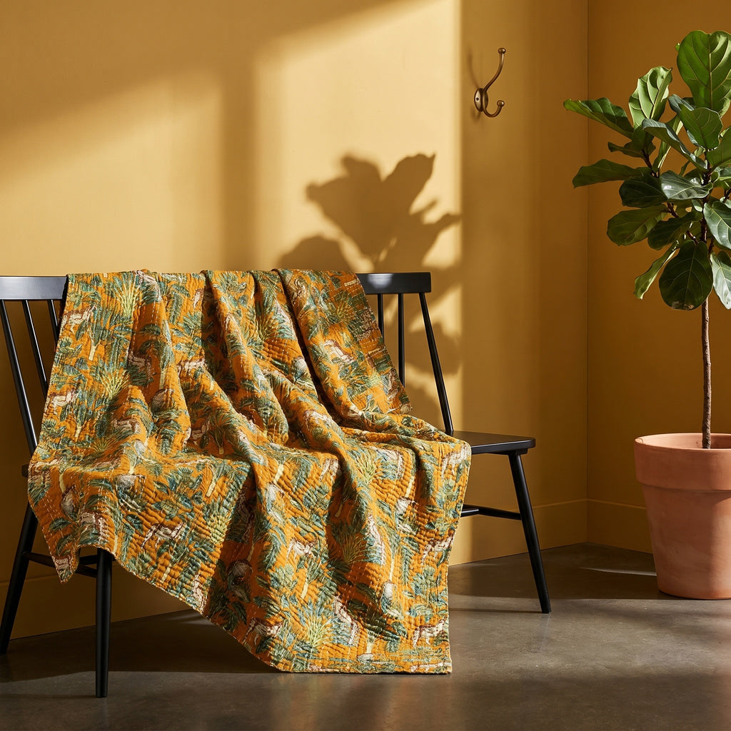 Loom Mist Cotton Reversible Kantha Throw