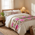 Settling Sorrel Hand-Embroidered Velvet Suzani Throw