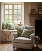 Verdant Bloom Ruffled Cotton Cushion Cover
