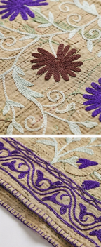 Amethyst Vine Luxury Vintage Suzani Kantha Throw Blanket