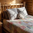 Saffron Fern Luxury Patola Kantha King Bedspread
