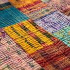Saffron Verse Handmade Patola Kantha Bedspread