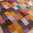 Saffron Verse Handmade Patola Kantha Bedspread