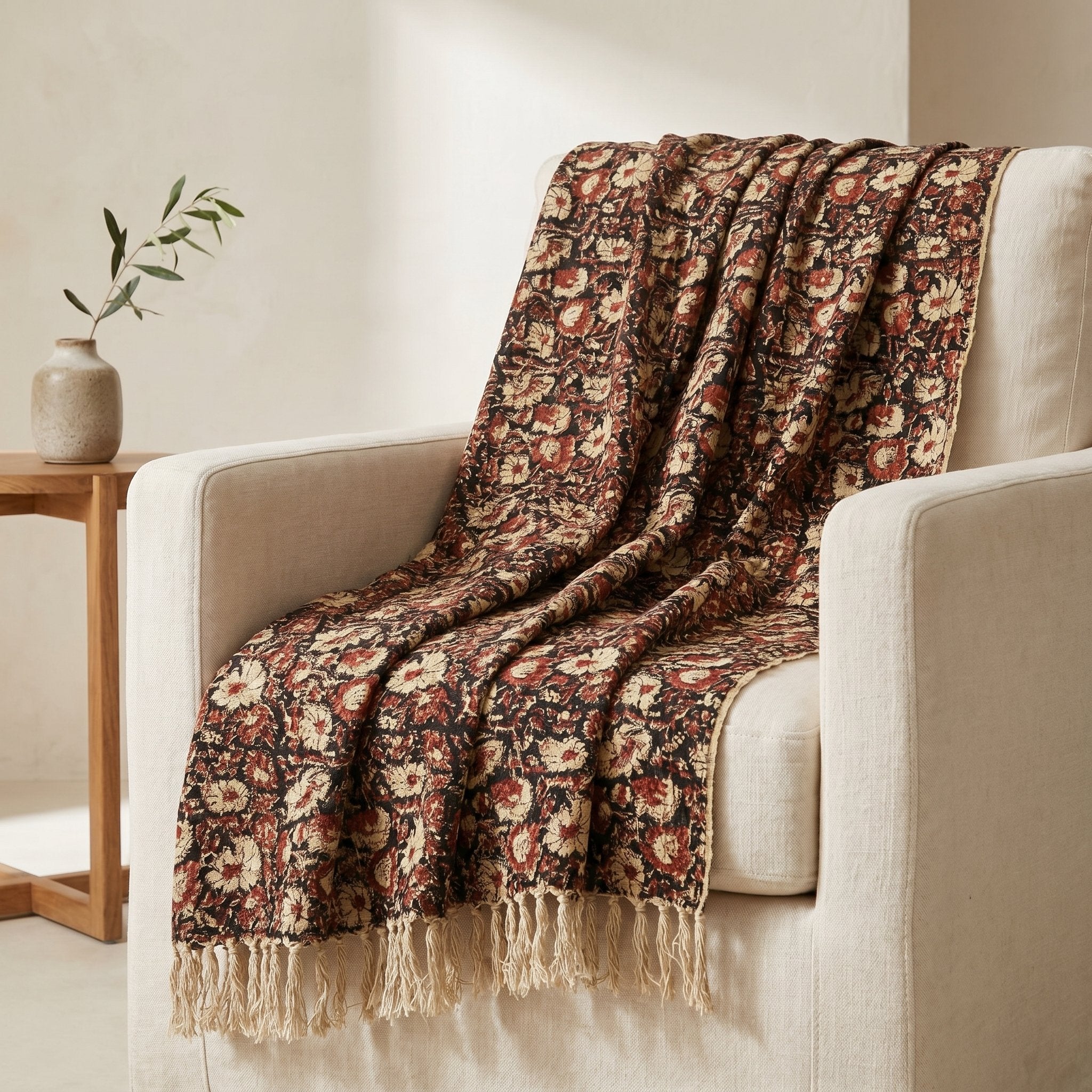 Zen Dawn Handmade Bagru Block Print Throw