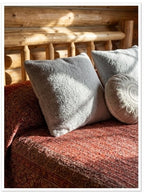 Couvre-lit Queen en Kantha Ajrak Fait Main Cramoisi Indigo