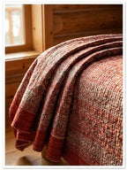 Couvre-lit Queen en Kantha Ajrak Fait Main Cramoisi Indigo