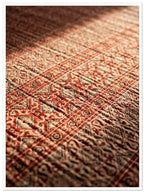 Couvre-lit Queen en Kantha Ajrak Fait Main Cramoisi Indigo