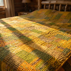Deep Rust Handmade Patola Kantha Bedspread