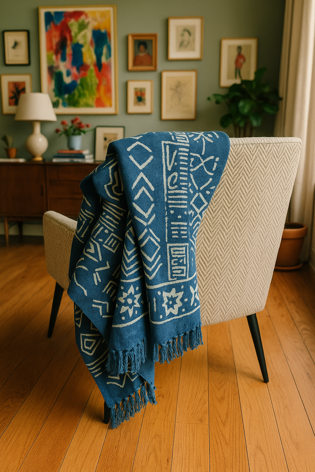 Blue Ivy hand woven throw blanket