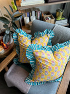Yellow and Blue Cushion Cover