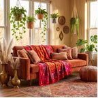 Dappled Dell Hand-Embroidered Cotton Suzani Throw
