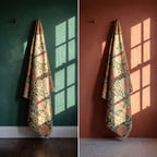 Soft Fern Luxury Vintage Suzani Kantha Throw