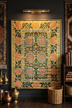 Soft Fern Luxury Vintage Suzani Kantha Throw