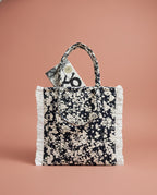 Black Pendants Ruffle Tote Bag