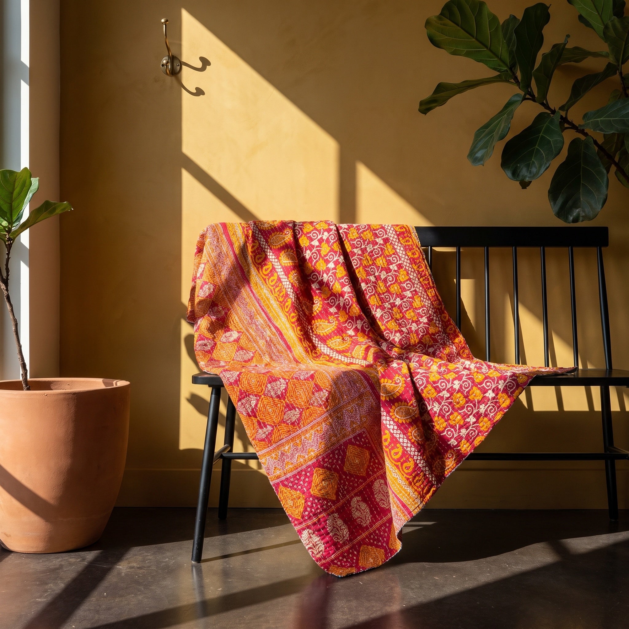Nomad Stone Vintage Cotton Kantha Throw