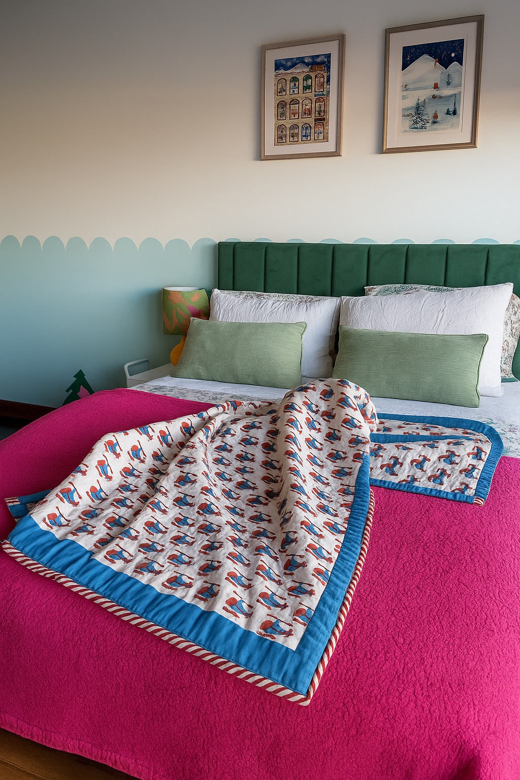 Flying Marvels - 100% cotton Hand Made Artisnal Baby Quilt
