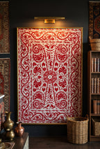 Scattered Sedge Hand-Embroidered Cotton Suzani Throw