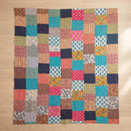 Velvet Bloom Hand blocked patchwork Kantha Bedspread