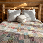 Golden Amber Luxury Patola Kantha King Bedspread