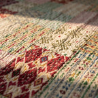 Golden Amber Luxury Patola Kantha King Bedspread