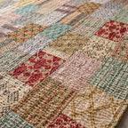 Golden Amber Luxury Patola Kantha King Bedspread