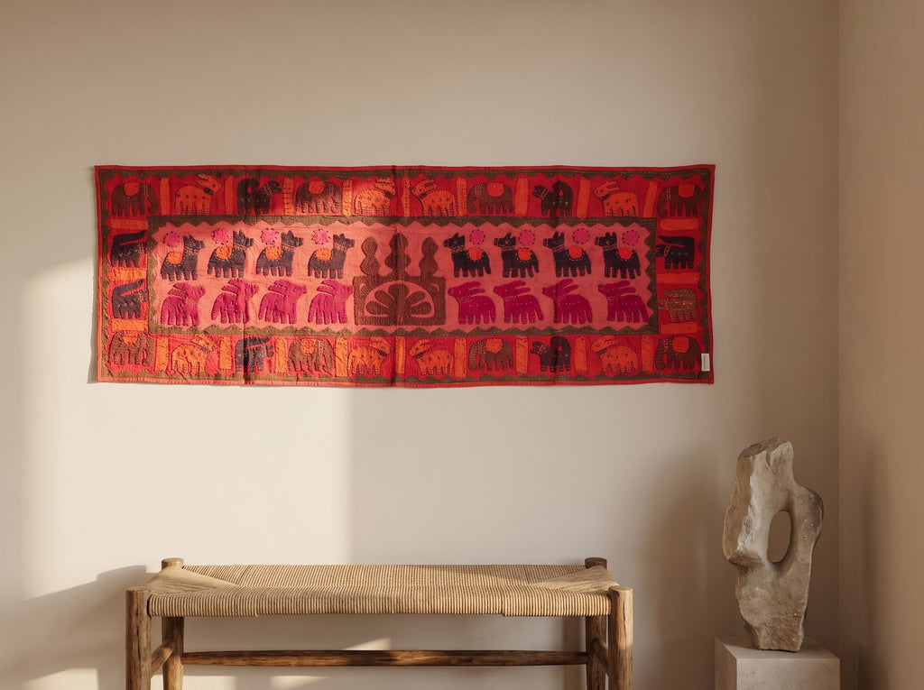 Red Osier Appliqué Pure Cotton Wall Hanging