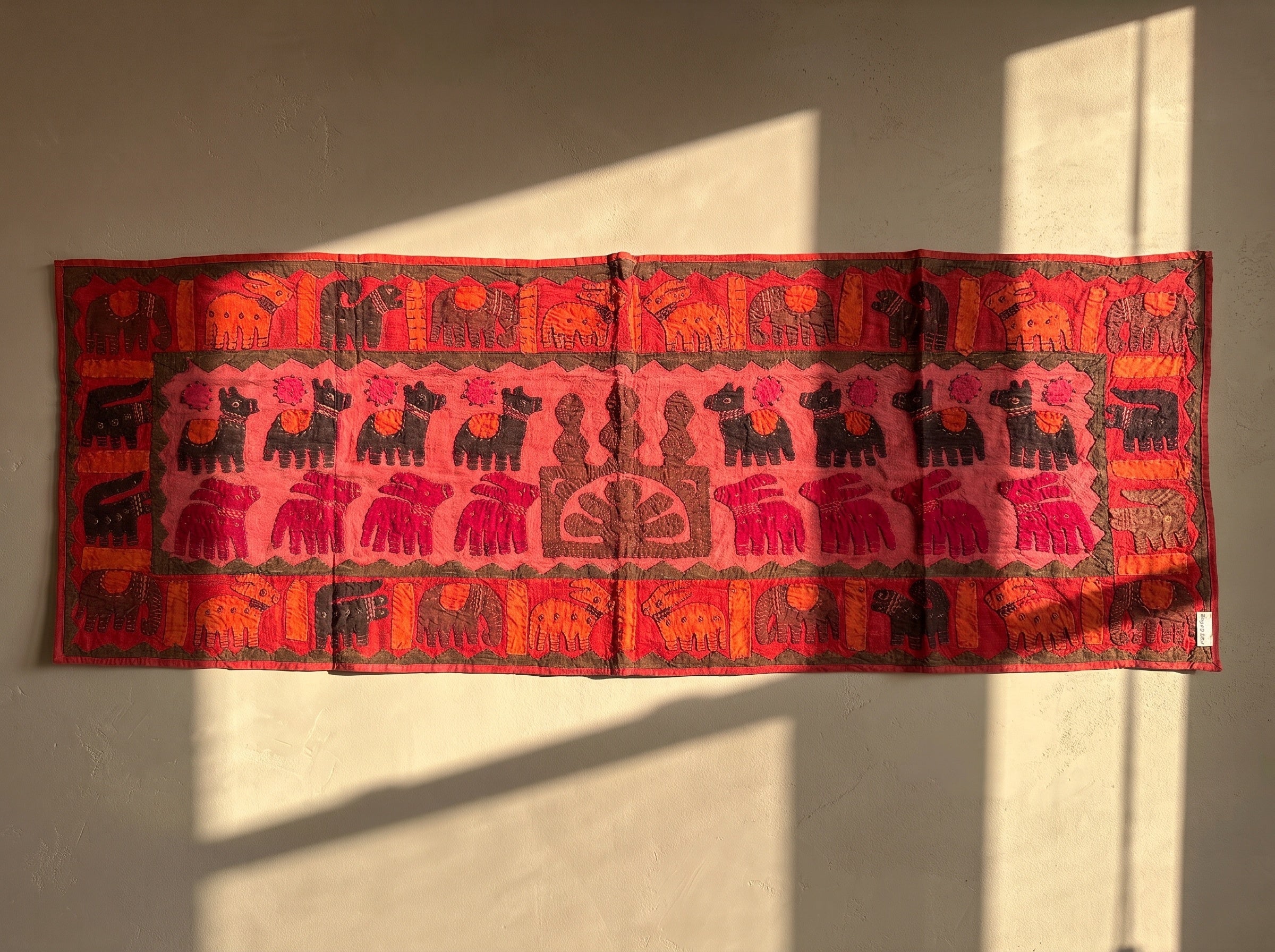 Red Osier Appliqué Pure Cotton Wall Hanging