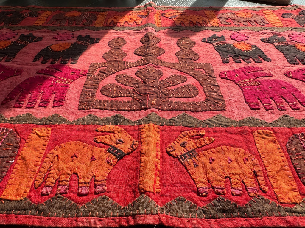 Red Osier Appliqué Pure Cotton Wall Hanging