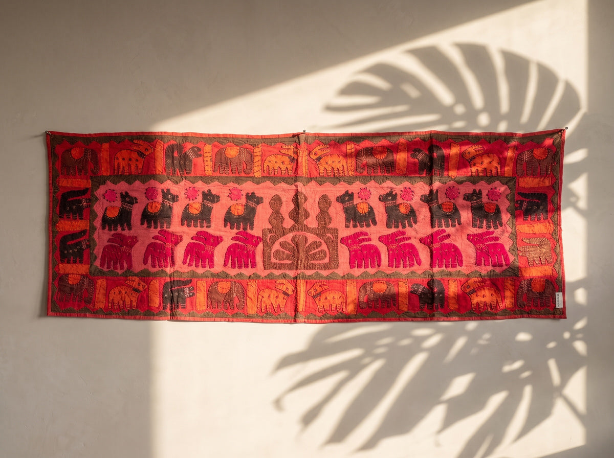 Red Osier Appliqué Pure Cotton Wall Hanging