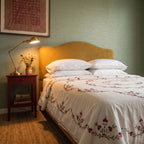 Dawn Sky Embroidered Cotton Queen Bedspread