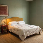 Dawn Sky Embroidered Cotton Queen Bedspread