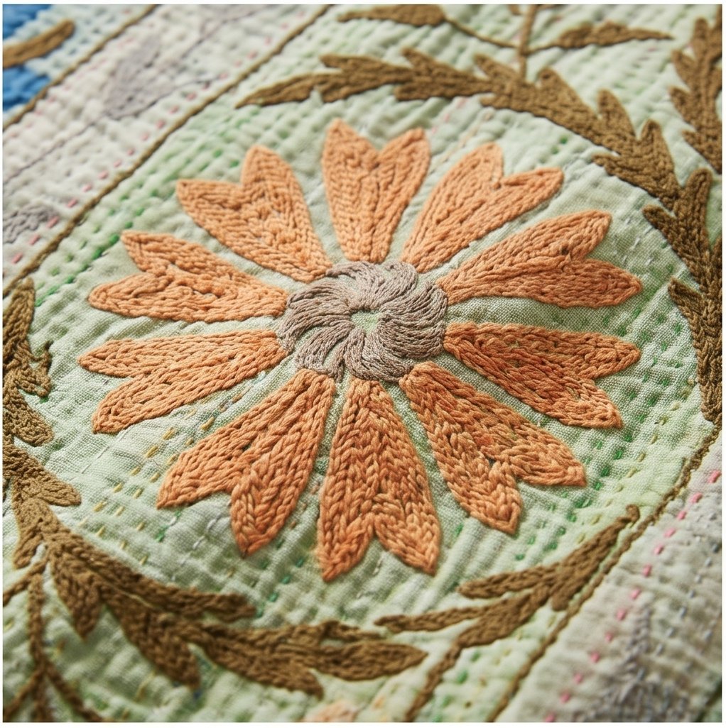 O Bud Luxury Vintage Suzani Kantha Throw