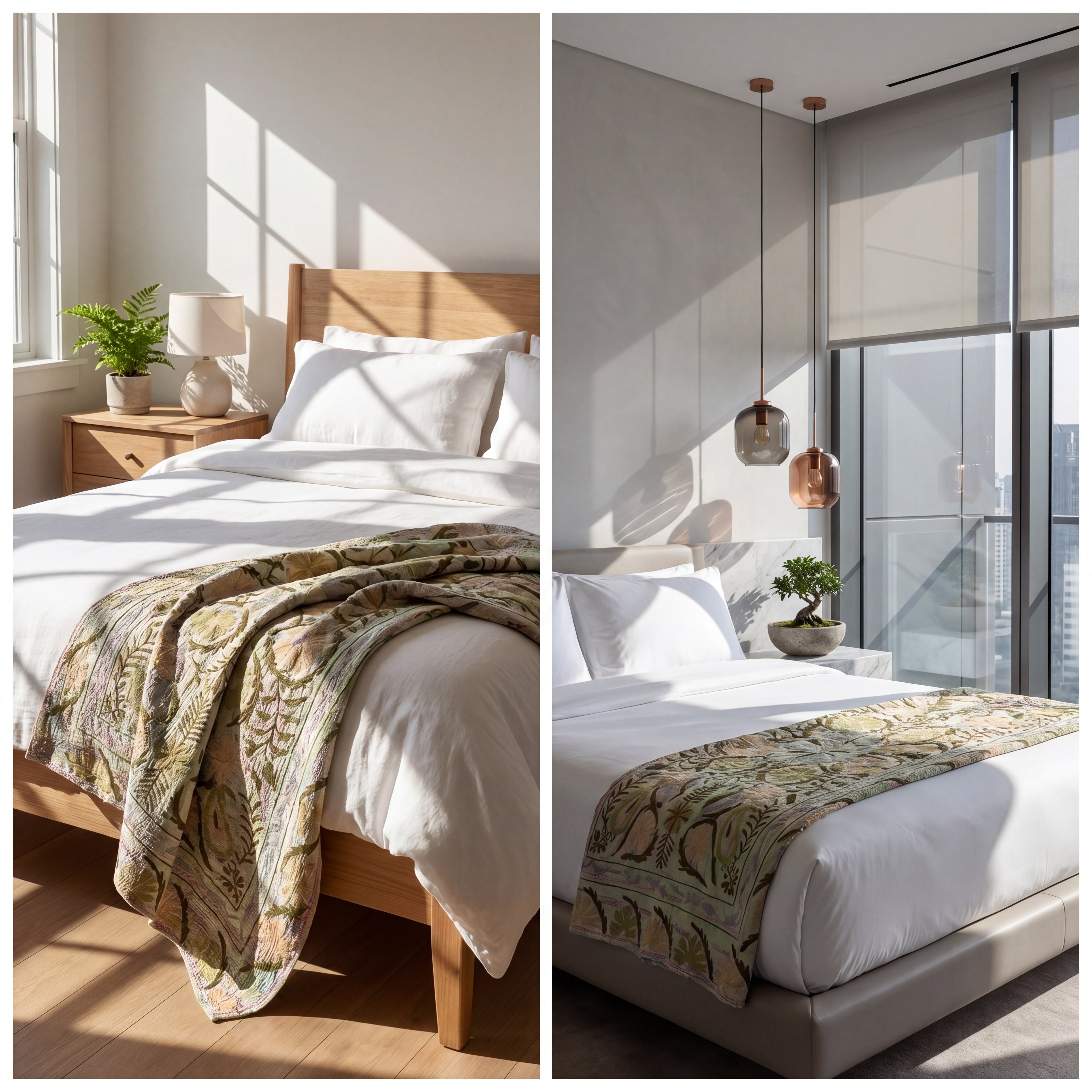 O Bud Luxury Vintage Suzani Kantha Throw