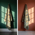 Whisper Fern Luxury Vintage Suzani Kantha Throw
