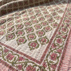 Stone Terracotta Handmade Kantha Queen Bedsheet